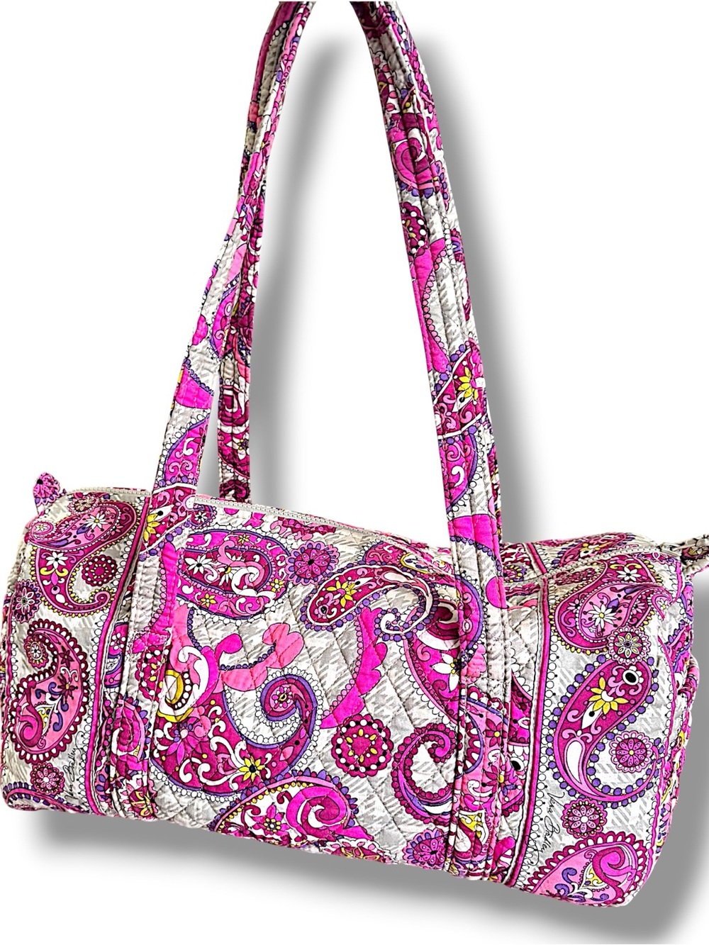 Vera Bradley Paisley Meets Plaid Quilted Small Duffel Bag
